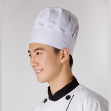 厨师帽布帽酒店厨房蛋糕店饭店宾馆男女厨师工作帽蘑菇帽一件代发