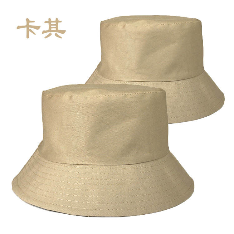 Processing Custom Logo Bucket Hat Embroidery Printing Bucket Hat Men and Women Traveling-Cap European and American Parent-Child Flat Top Small Brim