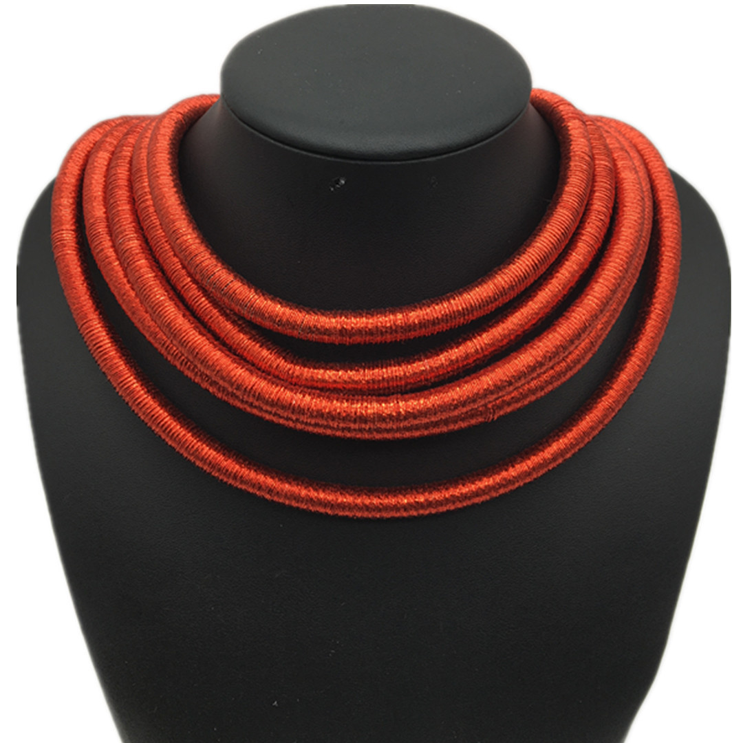 European and American Exaggerated Necklace Multi-Layer Woven Necklace Choker Female Clavicle Chain Amazon Jewelry Necklace