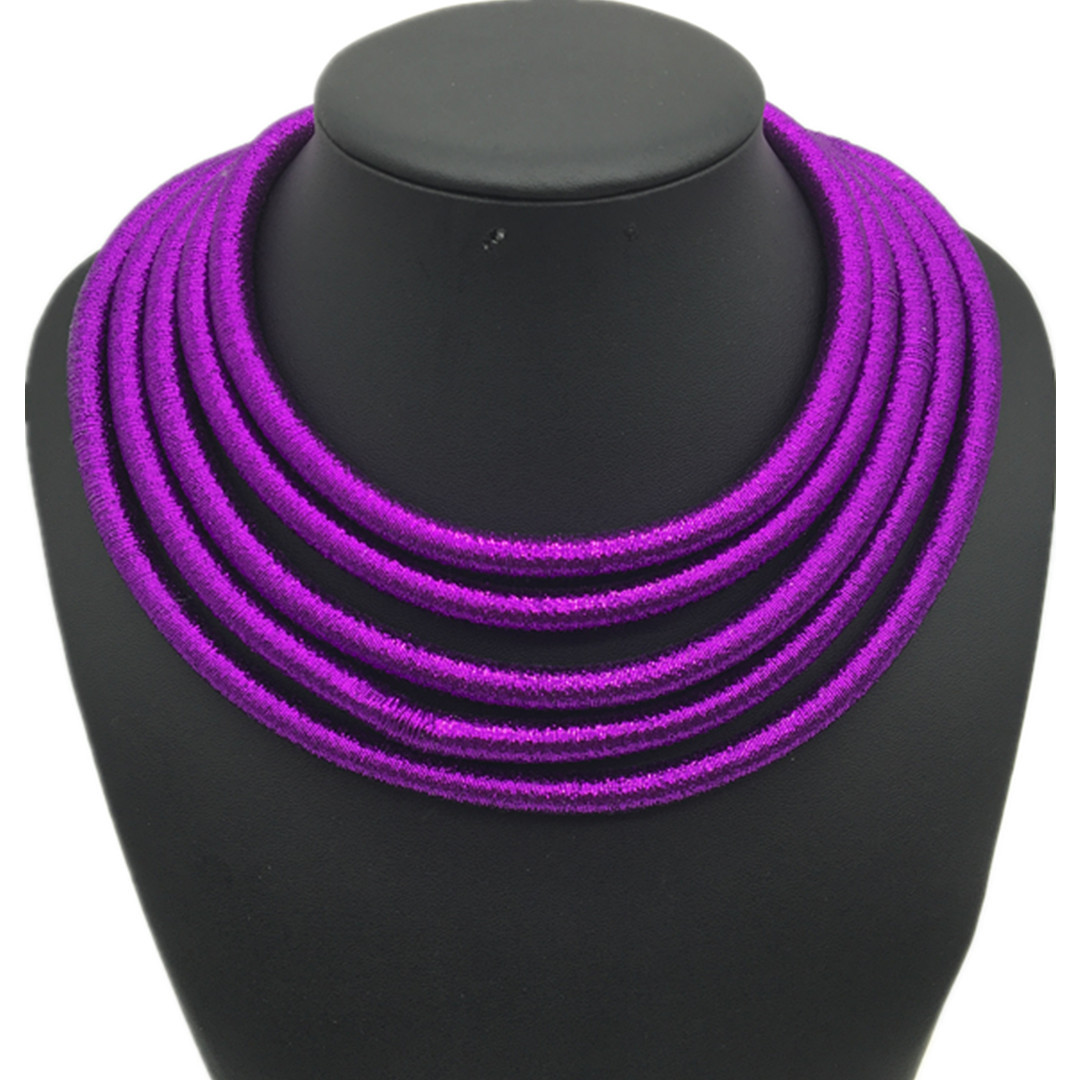 European and American Exaggerated Necklace Multi-Layer Woven Necklace Choker Female Clavicle Chain Amazon Jewelry Necklace