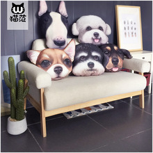 新款狗头抱枕 3d印花创意靠枕动物沙发靠垫 个性创意玩具动漫抱枕