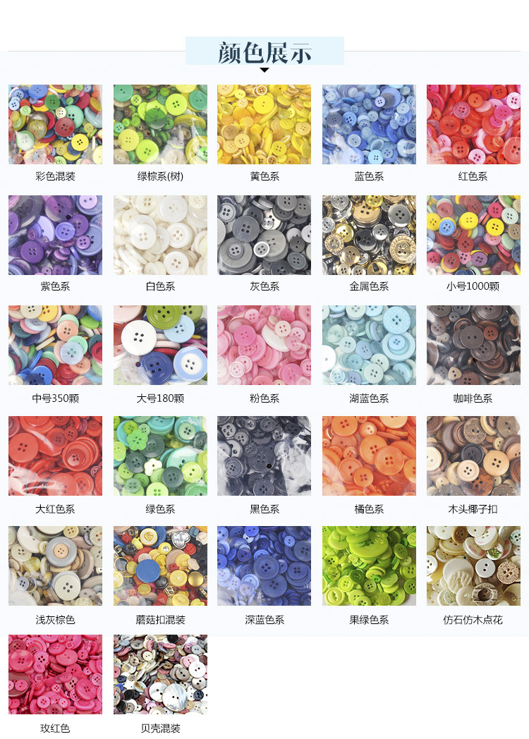 In Stock! Round Mixed Color Resin Buttons Wholesale DIY Handmade Button Art Button Flower Material Package