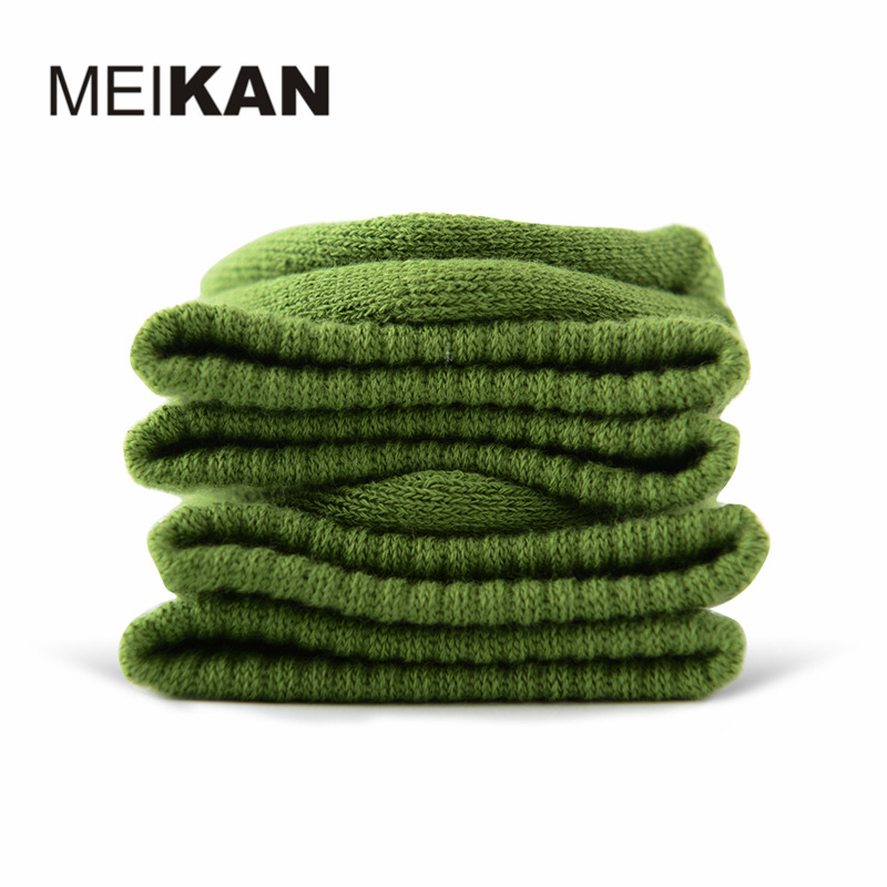 Meikan Thickened Terry-Loop Hosiery Men and Women Thermal Towel Socks Wholesale Mid-Calf Length Solid Color Children's Exercise Socks Winter