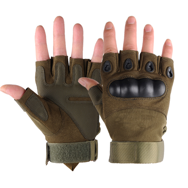 Military Fans Tactical Men's Half-Finger Gloves Outdoor Mountaineering Protection Wear-Resistant Non-Slip Fitness Cycling Training Fingerless Sports