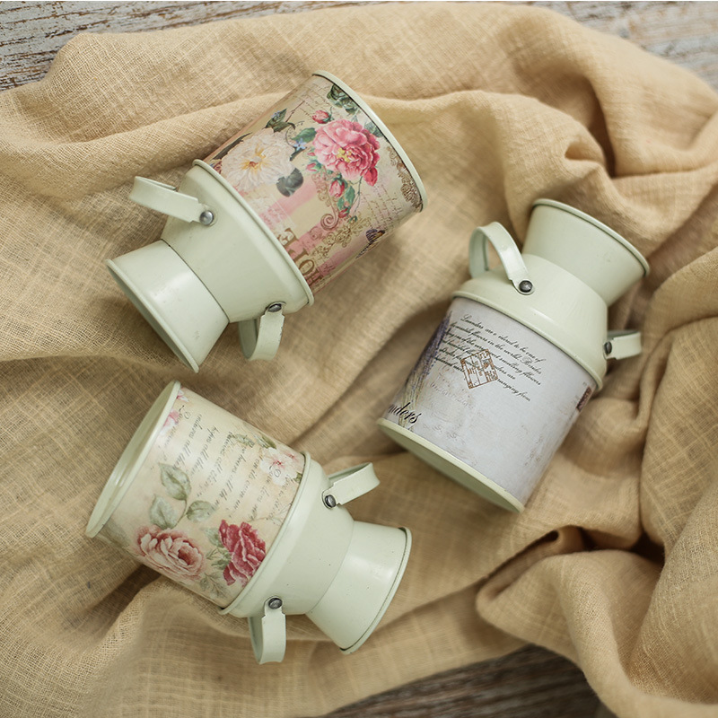 北欧小花瓶家庭装饰插花瓶创意笔筒小铁罐多肉花盆