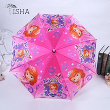 儿童雨伞6-12岁艾莎公主卡通伞 色丁厚实面料安全直杆自动学生伞