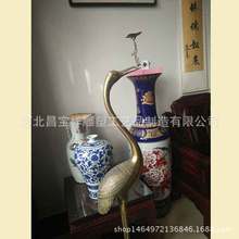 铜雕热销家居摆件动物雕塑铜仙鹤铜鹤登龟灵芝仙鹤风水铜雕工艺品