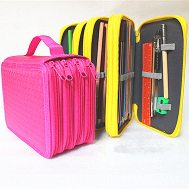 drop-resistant sketch color lead pencil case large capacity stationery box 72 color pen curtain pencil storage bag