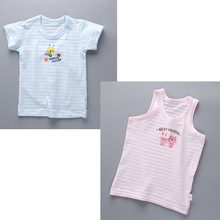 2021竹节棉印花童装夏季T恤 儿童打底衫大码圆领棉背心短袖