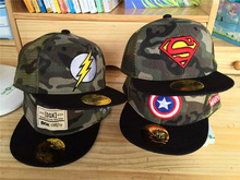帽子新款男女童网帽 超级联盟美国队长五角星儿童夏季遮阳棒球帽