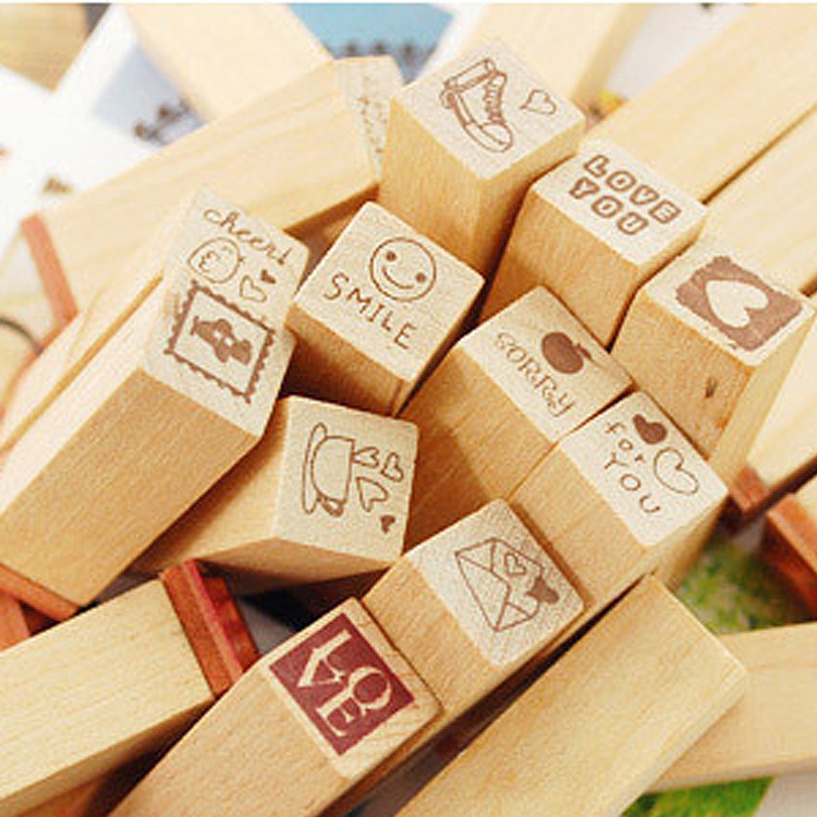 创意文具25枚盒装可爱迷你印章 diy手账日记韩国橡皮章套装 2款选