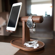 工厂直销桌面手机支架 实木懒人平板支架 可放手表架子 实力批发