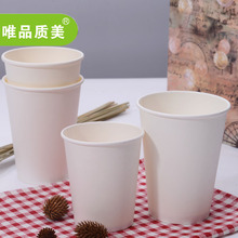 双PE冷饮杯子双淋膜加厚纯白纸杯一次性奶茶咖啡可乐杯冷饮杯子