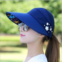 帽子女夏天休闲出游防紫外线韩版夏季可折叠防晒太阳沙滩帽遮阳帽