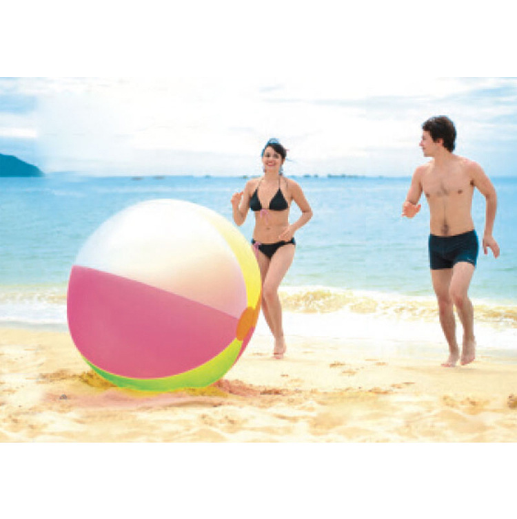 儿童超大彩色彩虹充气球沙滩球充气80cm游泳池草坪户外玩具游戏球