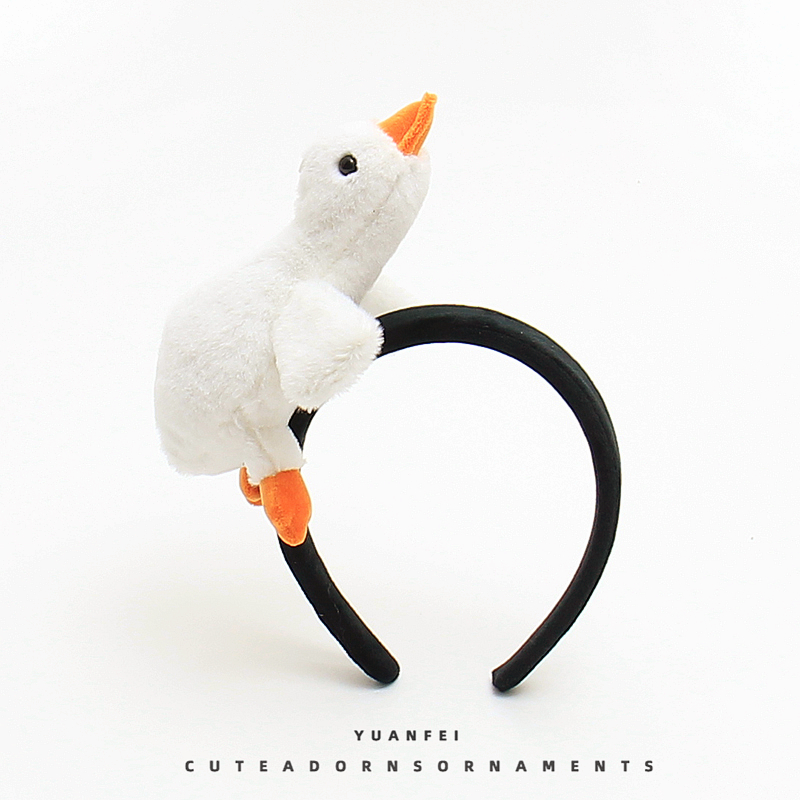 搞怪大白鹅发箍可爱天鹅卡通公仔头饰超萌表演拍照发卡洗脸头箍女