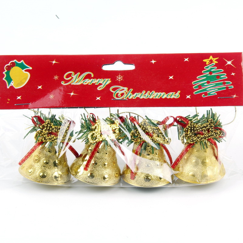 4.5cm Bell Christmas Decoration Supplies Plastic Electroplating Bell String Christmas Tree Pendant Accessories Factory Wholesale