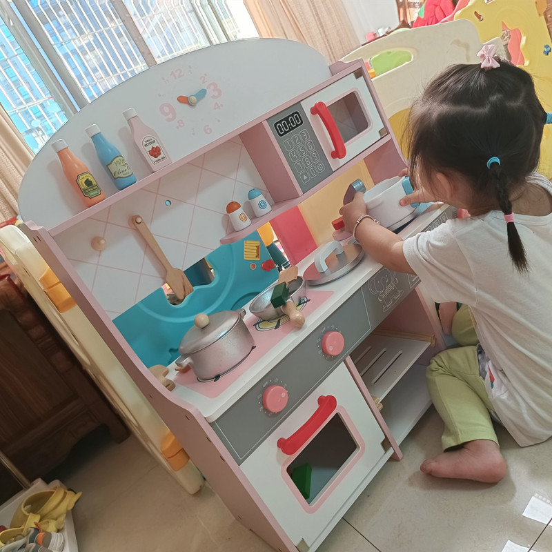 New Children's Wooden Simple Cooking Cooking Kitchenware Stove Combination Set Wooden Play House Kitchen Toys