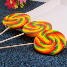 50克五彩波板糖七彩棒棒糖果水果糖超大糖果创意零食糖果批发