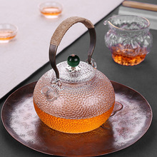日式手工锤纹耐热玻璃壶提梁壶电陶炉煮茶壶烧水壶泡茶壶功夫茶具