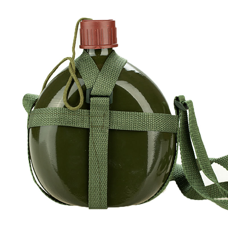 old-fashioned aluminum pot thickened pot with belt 87 kettle labor protection military training outdoor sports large capacity convenient army green aluminum kettle