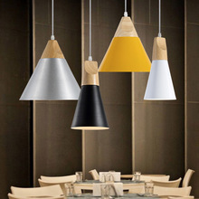 北欧马卡龙餐厅吊灯 实木单头组合吊线灯咖啡屋床头吧台小吊灯