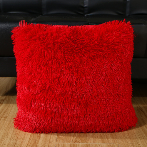 INS Style Amazon Hot Home Bedside Cushion Sofa Cushion Solid Color Plush Pillow Window Cushion Pillow Cover