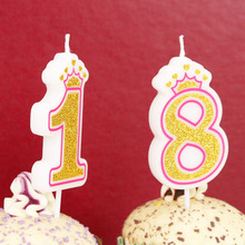 批发数字蜡烛 创意皇冠0-9宝宝周岁蛋糕 金粉数字diy派对生日蜡烛