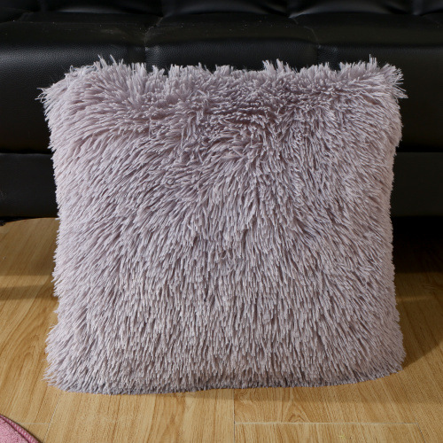 INS Style Amazon Hot Home Bedside Cushion Sofa Cushion Solid Color Plush Pillow Window Cushion Pillow Cover