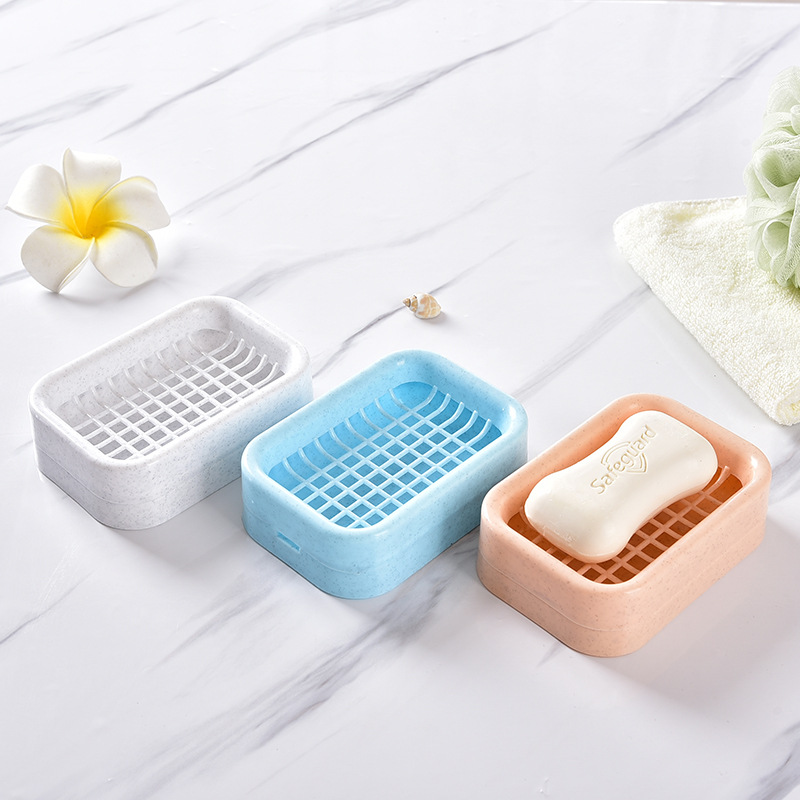 T Self-Designed Practical Drain Soap Box Soap Box Grid Soap Holder Creative Plastic Soap Box Soap Box