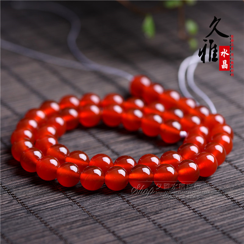 Jiuya Crystal Natural Red Agate Scattered Beads Diy Ornament Beads Accessories Beaded Agate round Beads Semi-Finished Products Wholesale