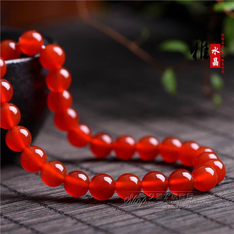 Jiuya Crystal Natural Red Agate Scattered Beads Diy Ornament Beads Accessories Beaded Agate round Beads Semi-Finished Products Wholesale