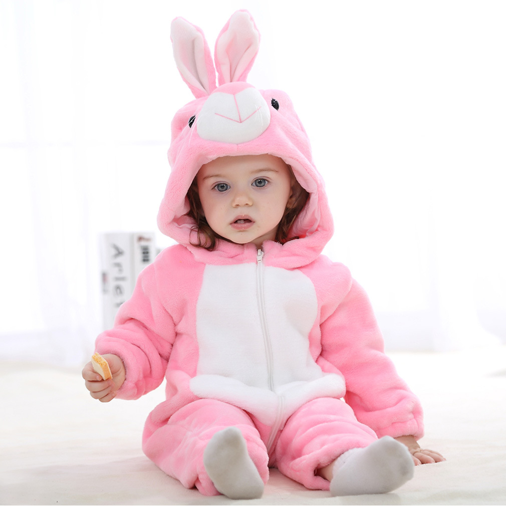 Michley Cross-Border Baby Spring and Autumn Clothes Infant Toddler Jumpsuit Flannel Animal Modeling Crawling Suit Jumpsuit Baby Clothes