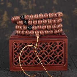 天然8mm108颗雷音木菩提木佛珠手串 龙鳞纹菩提檀木美国椴木手链