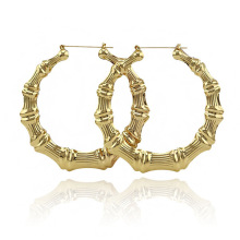 跨境新品欧美夸张个性铁皮大圈100mm竹节耳环女饰品Hoop Earring