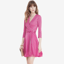 跨境欧美流行裹身裙女新款一片式玫红连衣裙夏季高腰显瘦系带裙子