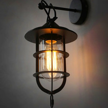 美式复古壁灯 工业风创意过道灯走廊餐厅室内墙壁灯铁艺楼梯壁灯