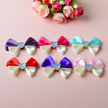 diy婚庆喜糖盒包装头饰服饰装饰配件双色双节丝带蝴蝶结点钻成品