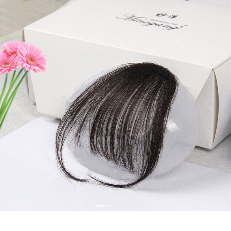 xuchang wig bangs real hair fake bangs factory wholesale mini invisible hand woven air bangs wig set female