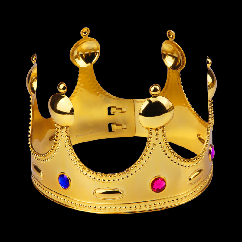 King Crown Halloween Children's Ball Dress up Electroplating Plastic Crown Truncheon Party Supplies Birthday Headdress Hat