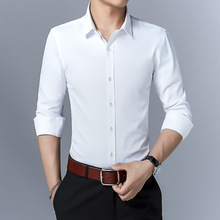 夏季男士长袖衬衫男长袖修身男士衬衫韩版青年纯色衬衣男批发开衫
