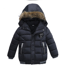 外贸儿童棉衣冬季新款欧美男童加厚保暖棉衣连帽拉链外套一件代发