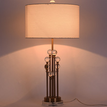 美式简约水晶台灯 创意时尚现代客厅卧室书房灯欧式奢华装饰酒店
