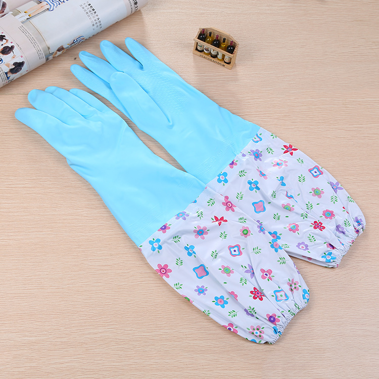 Sleeve Washing Gloves Waterproof Rubber Single Layer Laundry Household Household Cleaning Plastic Gloves Factory Wholesale