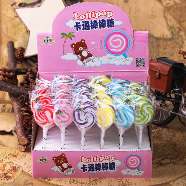 儿童彩虹花卷糖果礼盒装棒棒糖批发女生创意散装波板糖活动用糖