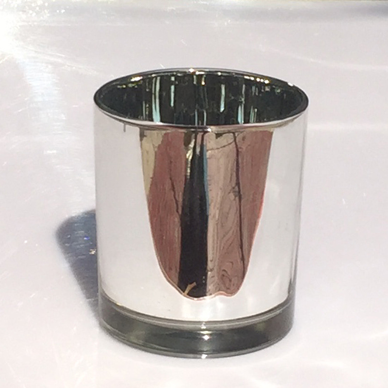 镜面镀银电镀玻璃蜡杯 玻璃烛台 家居玻璃花瓶装饰玻璃杯批发