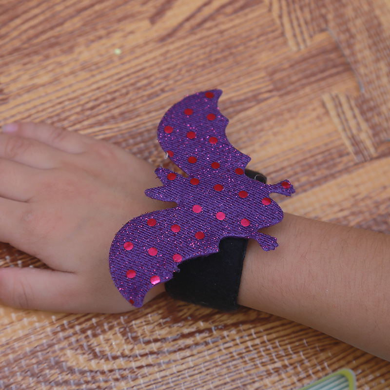 Halloween Bracelet Slap Bracelet Children's Party Supplies New Ghost Festival Pumpkin Bat Ring Pop Wrist Decoration