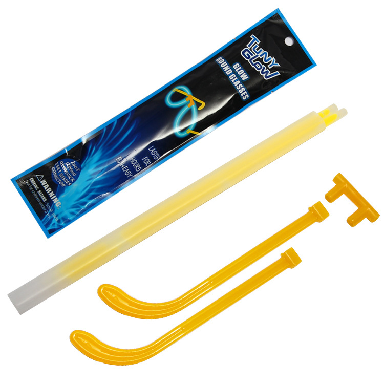Fluorescent Glasses Factory Direct Sales Ordinary Luminous round Glasses Light Stick Aluminum Foil Bag Light Stick