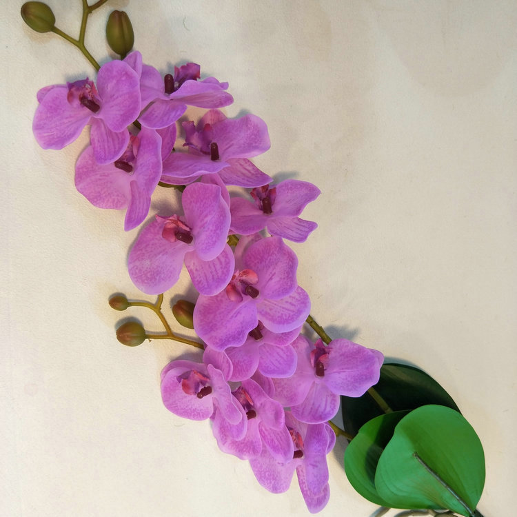 Wholesale Supply Film Two Forks with Leaves Simulation Small Butterfly Orchid Fake Flower Bouquet Artificial Flowers One Piece Dropshipping