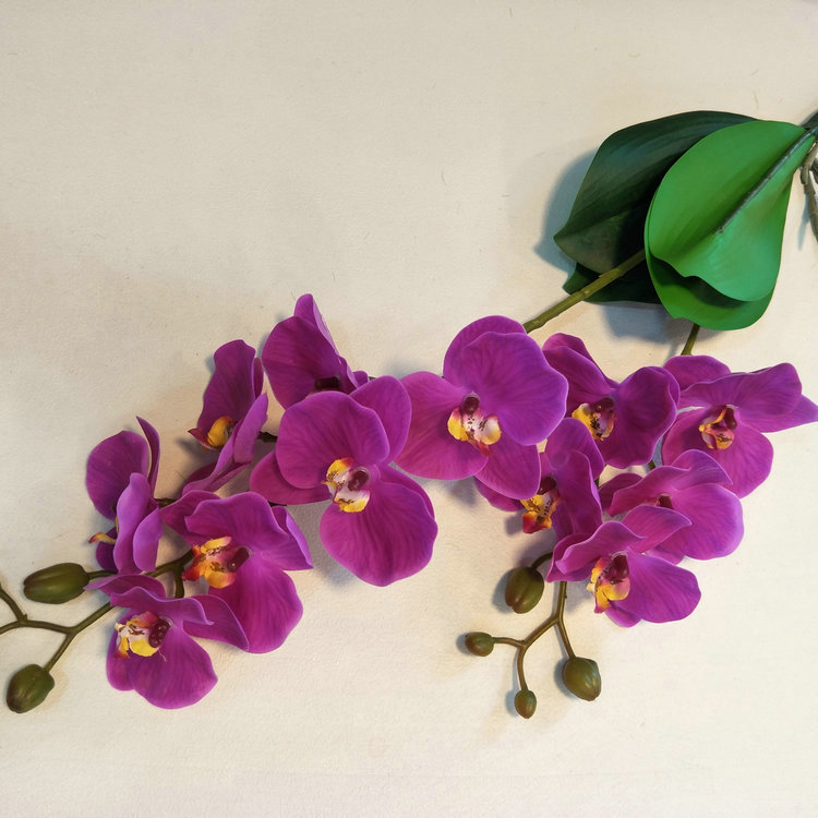 Wholesale Supply Film Two Forks with Leaves Simulation Small Butterfly Orchid Fake Flower Bouquet Artificial Flowers One Piece Dropshipping